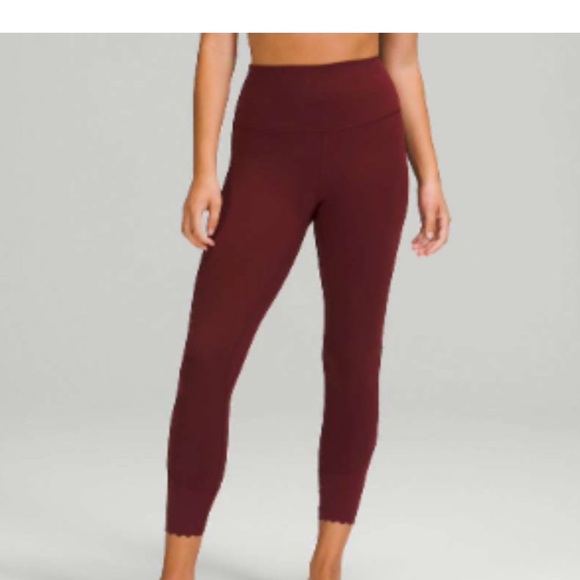 Lululemon Align Scalloped Hem High-Rise Pant 25" - Red Merlot - Picture 3 of 6